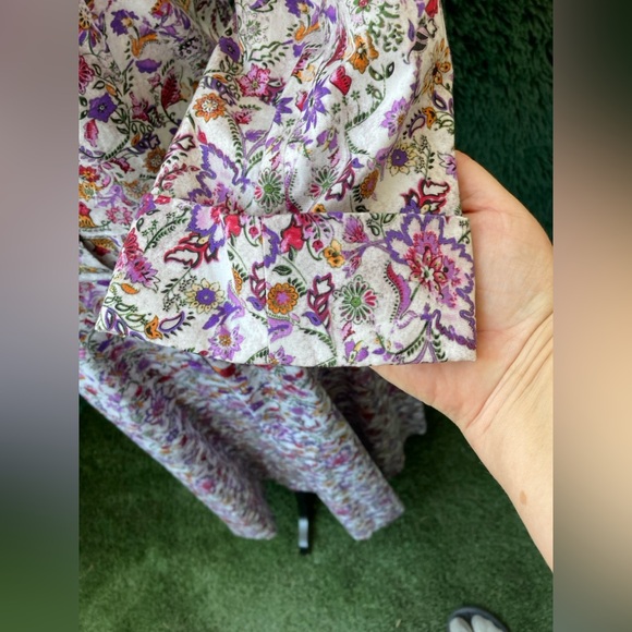 NWOT J. Peterman Size 10 Purple Floral 1947 Long Sleeve Shirt Dress - Picture 5 of 12